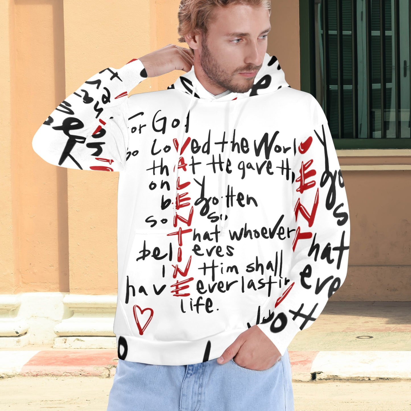Men's Premium Christian Hoodie – Stylish All-Over Print Graphic Fit