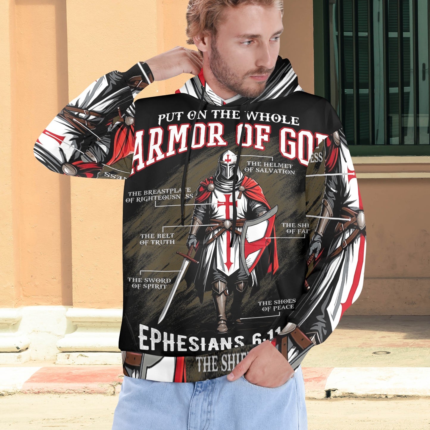 Men's Premium Christian Hoodie – Stylish All-Over Print Graphic Fit