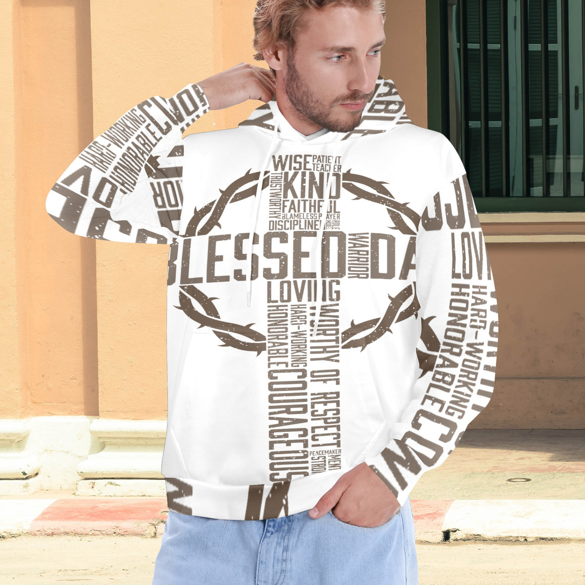 Men's Premium Christian Hoodie – Stylish All-Over Print Graphic Fit