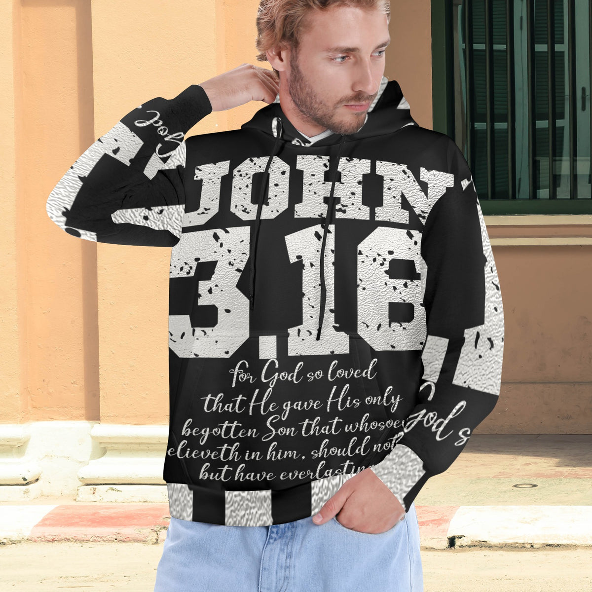 Men's Premium Christian Hoodie – Stylish All-Over Print Graphic Fit
