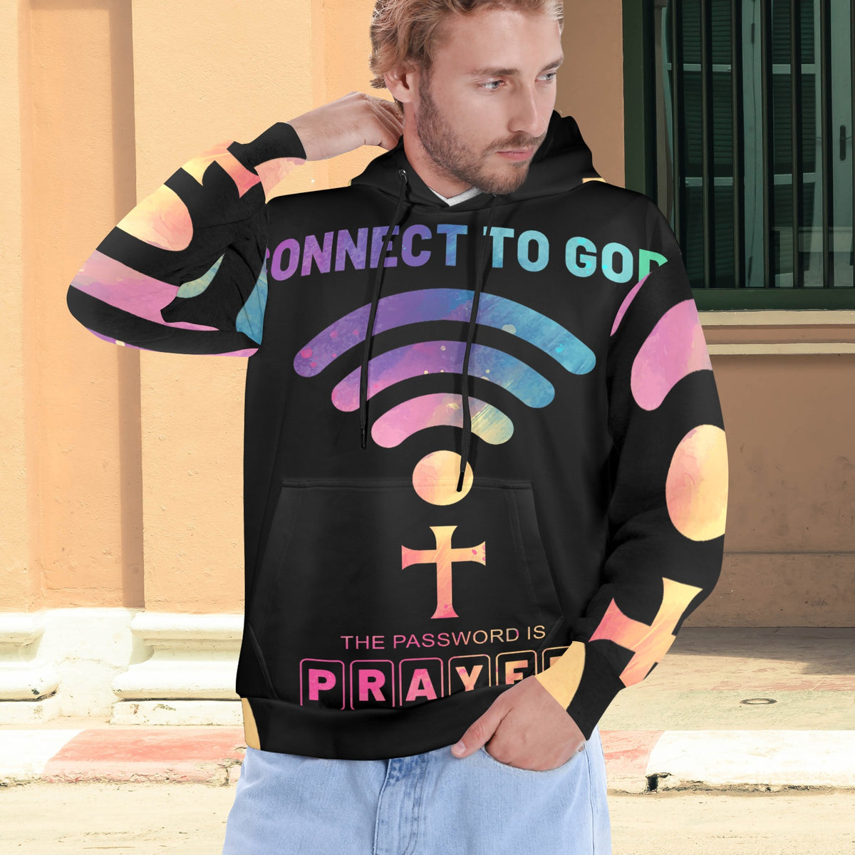 Men's Premium Christian Hoodie – Stylish All-Over Print Graphic Fit