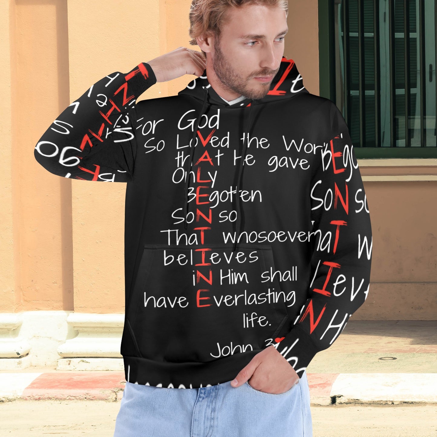 Men's Premium Christian Hoodie – Stylish All-Over Print Graphic Fit