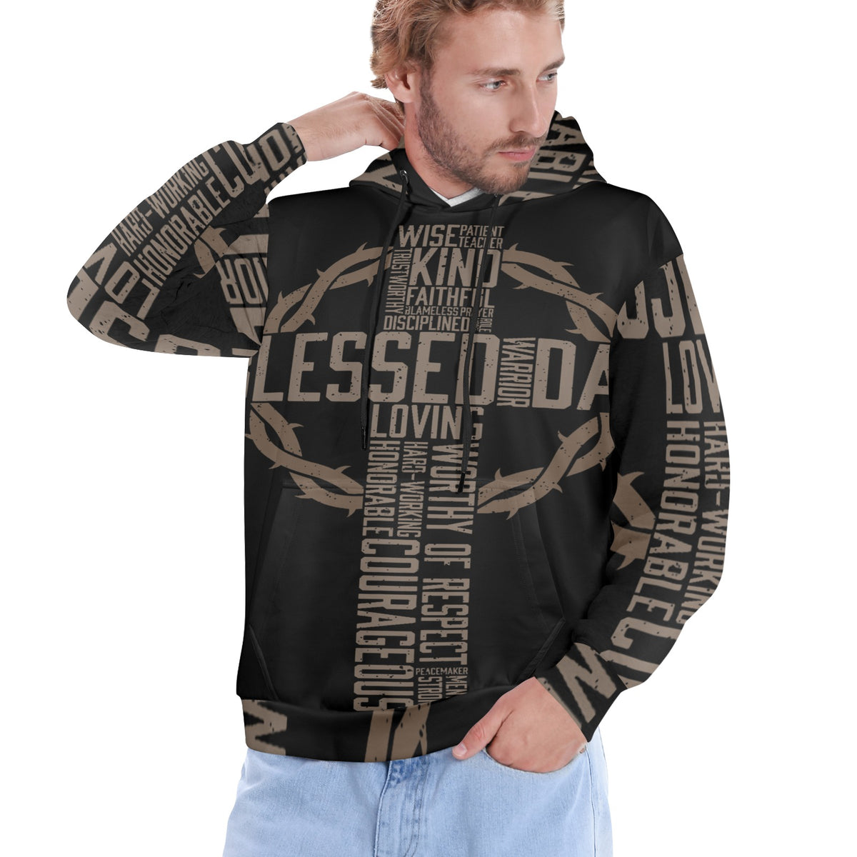 Men's Premium Christian Hoodie – Stylish All-Over Print Graphic Fit