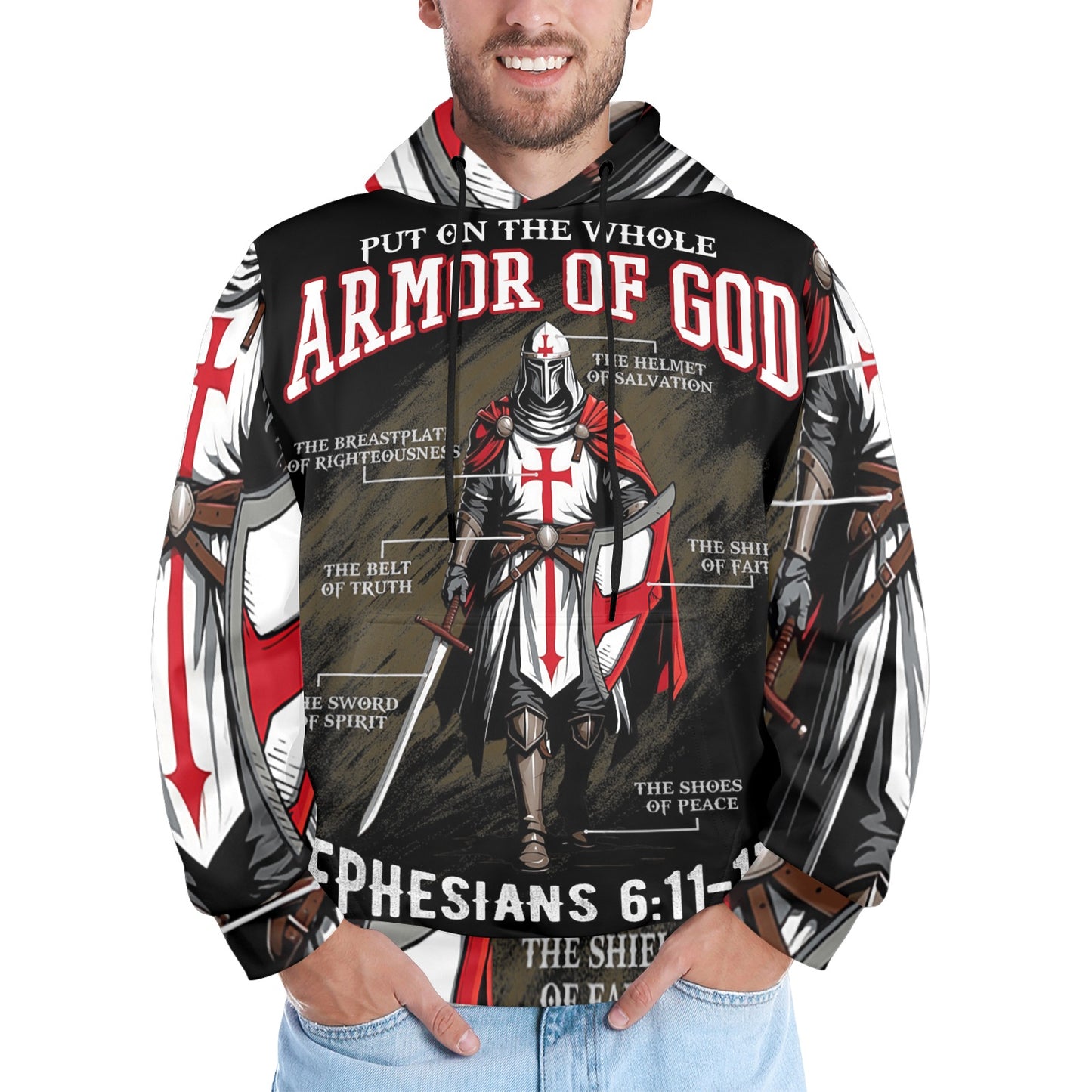 Men's Premium Christian Hoodie – Stylish All-Over Print Graphic Fit