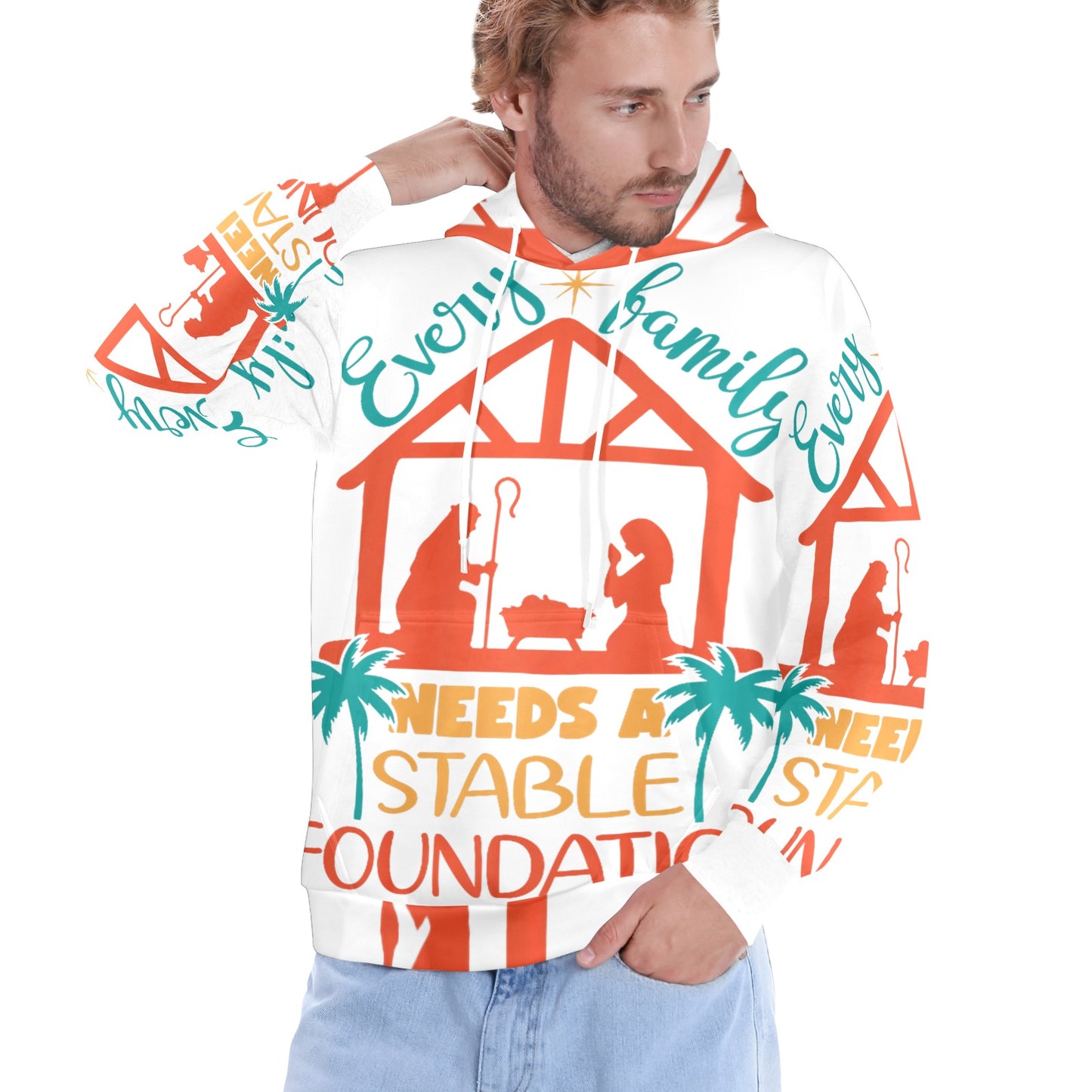 Men's Premium Christian Hoodie – Stylish All-Over Print Graphic Fit