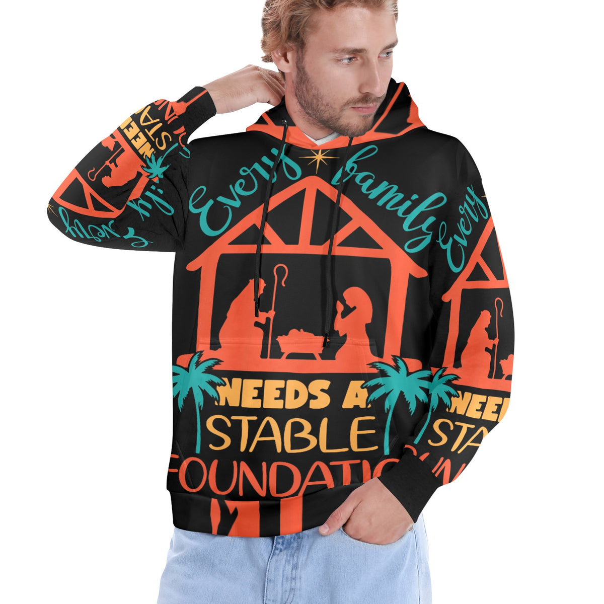 Men's Premium Christian Hoodie – Stylish All-Over Print Graphic Fit
