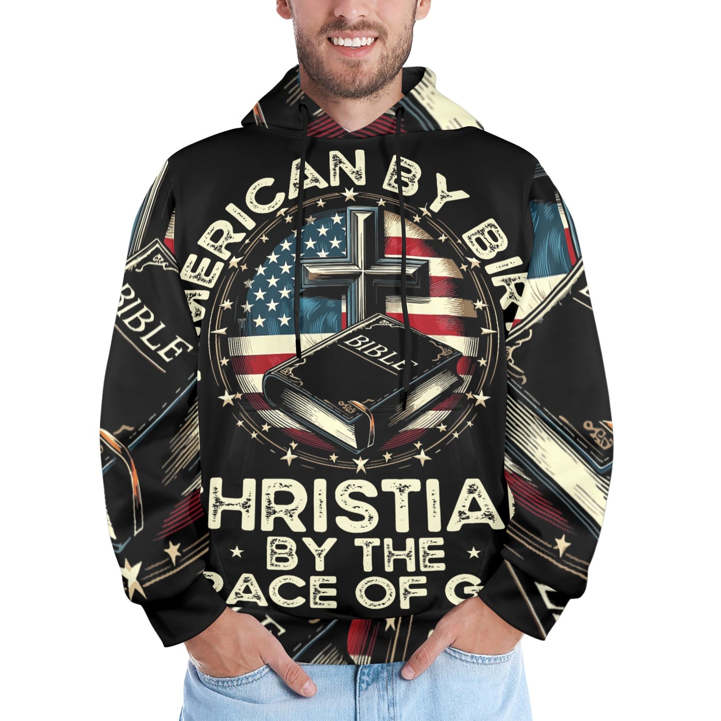 Men's Premium Christian Hoodie – Stylish All-Over Print Graphic Fit