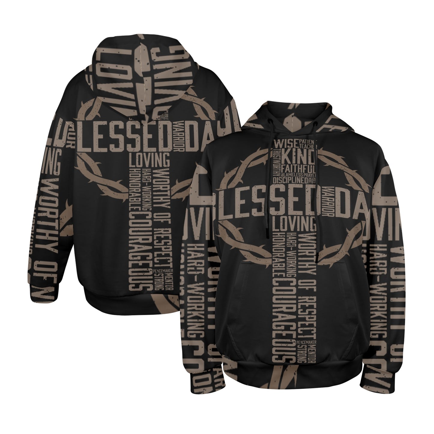 Men's Premium Christian Hoodie – Stylish All-Over Print Graphic Fit