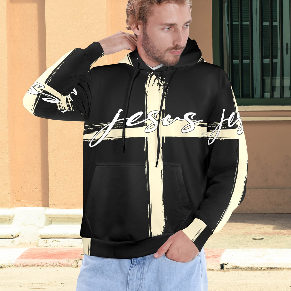 Men's Premium Christian Hoodie – Stylish All-Over Print Graphic Fit