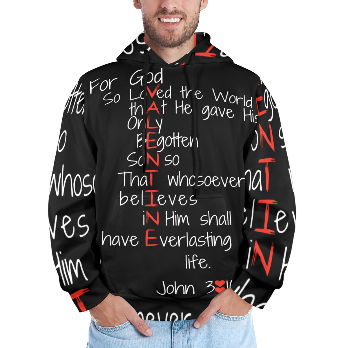 Men's Premium Christian Hoodie – Stylish All-Over Print Graphic Fit