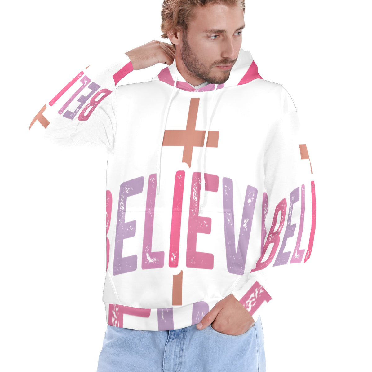 Men's Premium Christian Hoodie – Stylish All-Over Print Graphic Fit