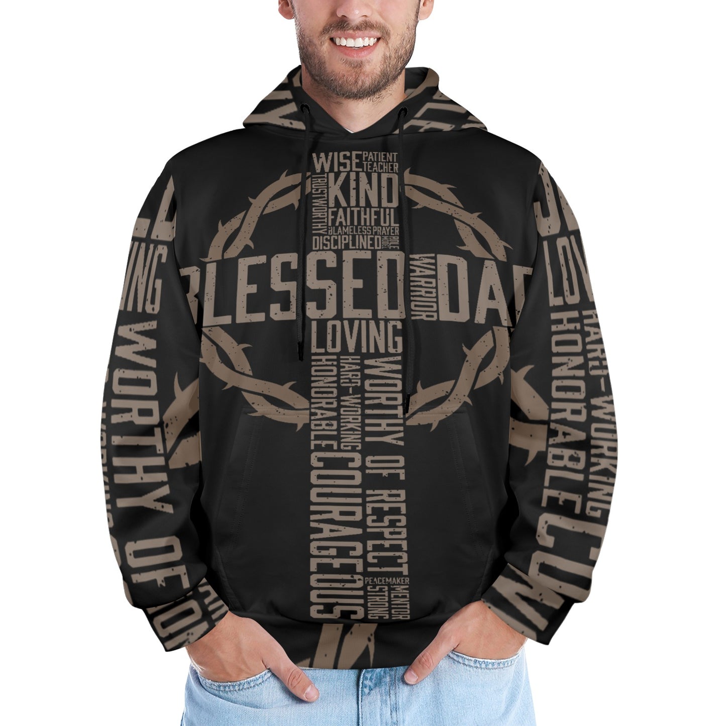 Men's Premium Christian Hoodie – Stylish All-Over Print Graphic Fit