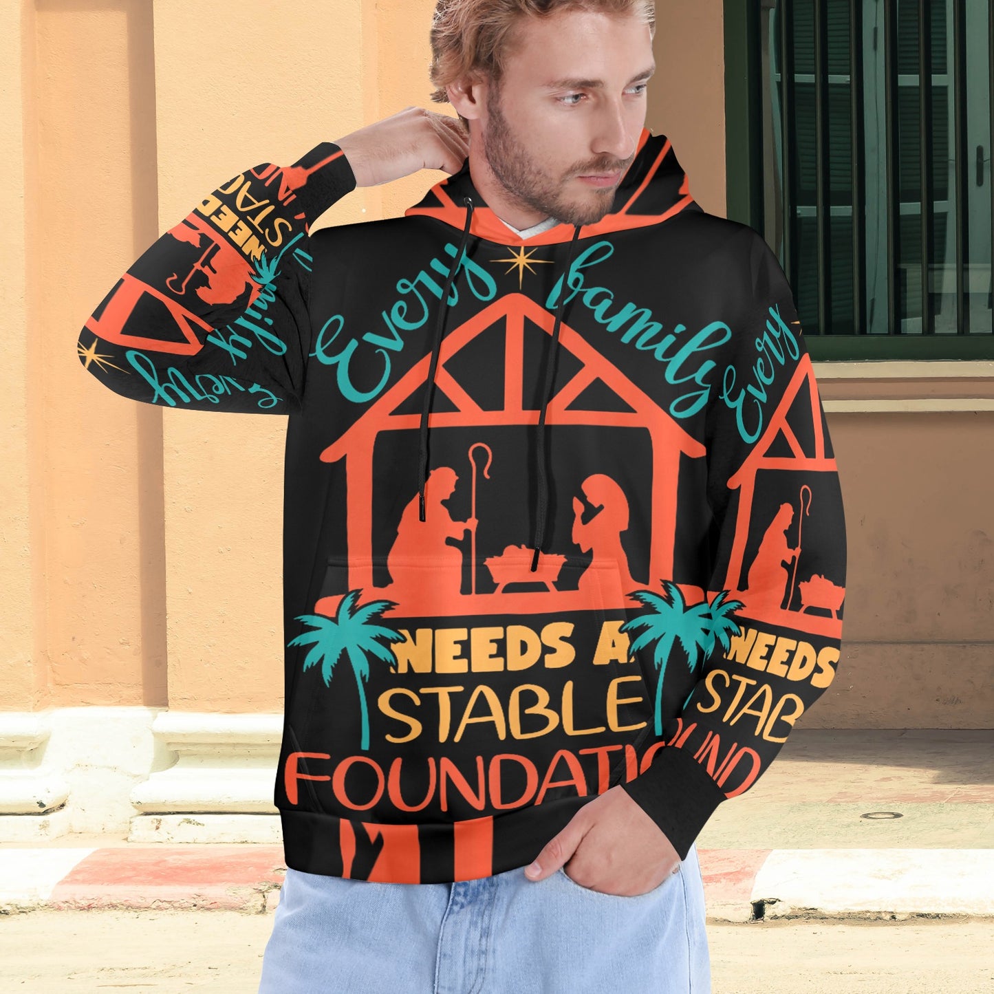 Men's Premium Christian Hoodie – Stylish All-Over Print Graphic Fit