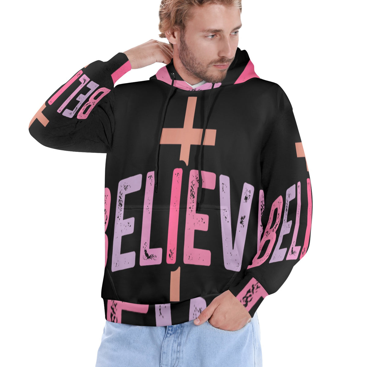Men's Premium Christian Hoodie – Stylish All-Over Print Graphic Fit