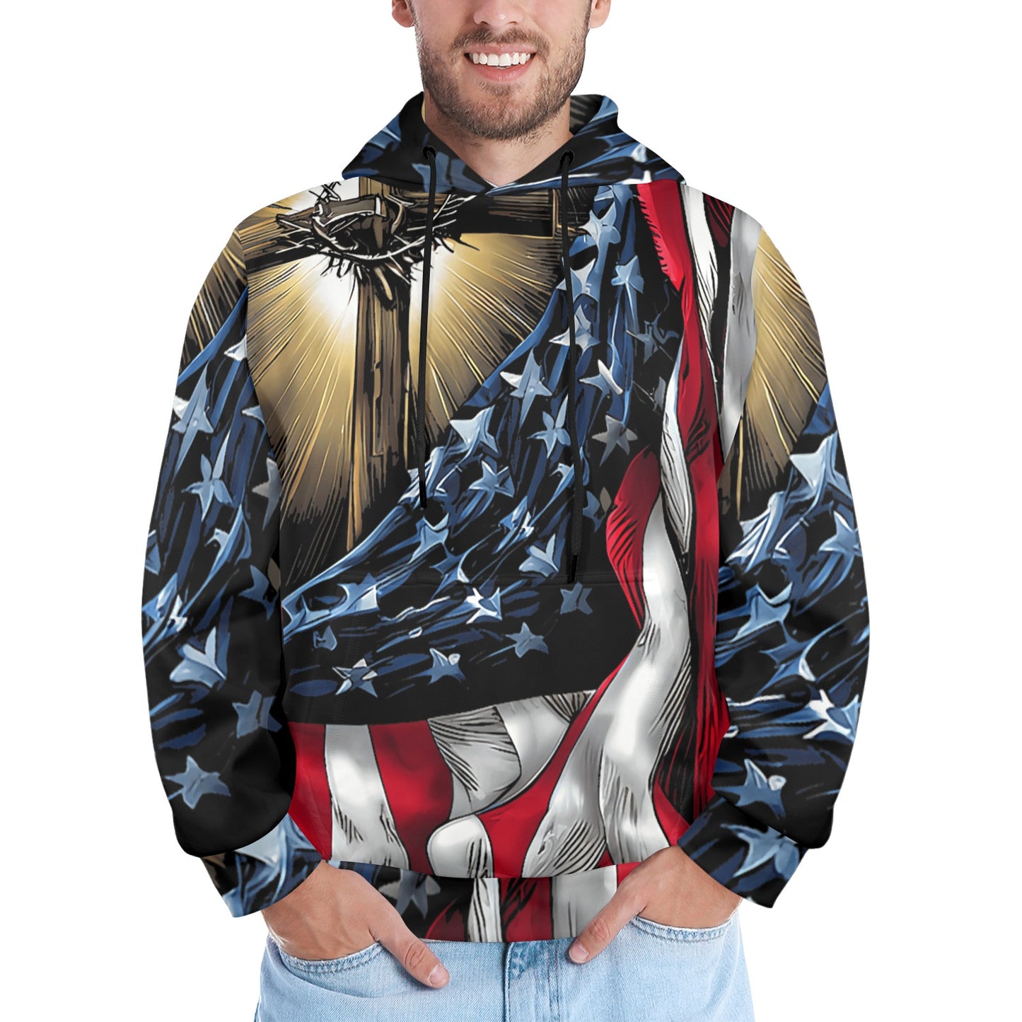 Men's Premium Christian Hoodie – Stylish All-Over Print Graphic Fit